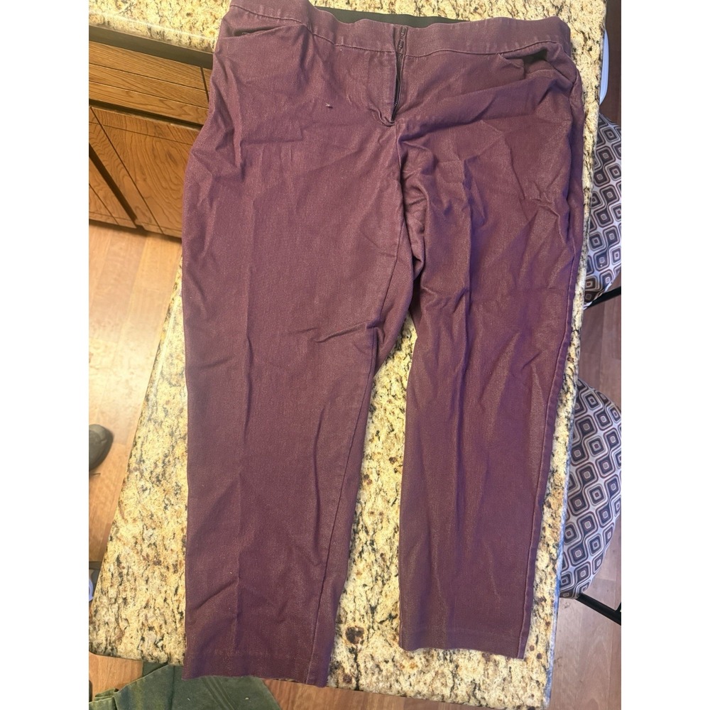 EVRI Women's Plus Size 18W Purple Ankle Pants Stretch Dress Casual—1